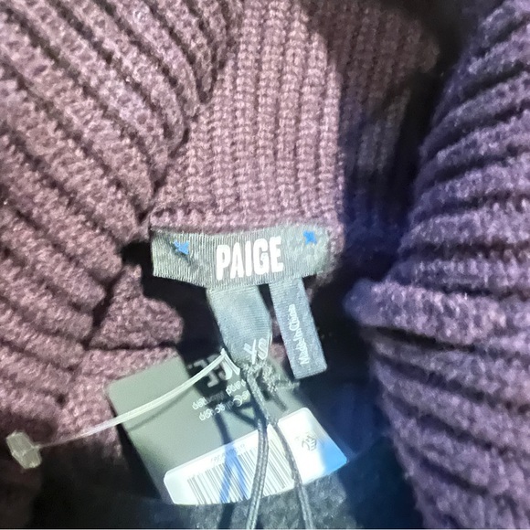 Paige Lorilee Wool Blend Turtleneck Sweater Women's Small Purple Cold Shoulder - Picture 7 of 9